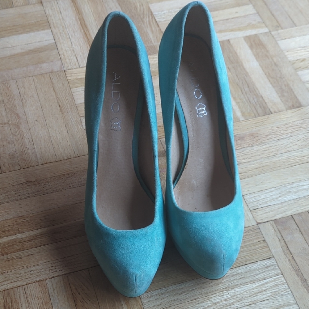 Aldo Women's Turquoise Suede Heels
